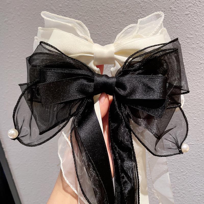 2025 Elegant Fairy Bow Hair Accessories: High-Grade Ponytail Ribbon Hairpin for Women