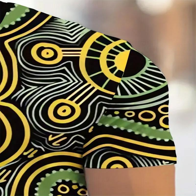 Men's 3D Digital Fashion Art Graphic Top with Graphic Printing T-shirt Suitable for Summer Round Neck Short Sleeved Top for Daily Use