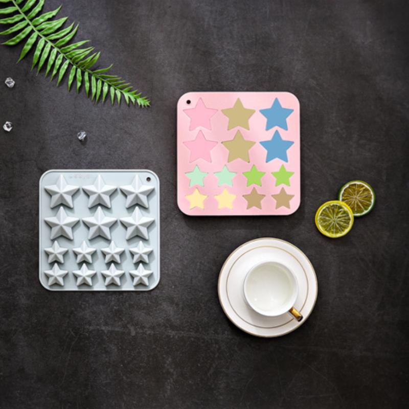 14-Cavity Five-Pointed Star Shape Silicone Chocolate Mold Creative Jelly Christmas Candy Diy Mold Ice Tray Dessert Baking Mold