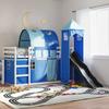 VidaXL Bunk Bed Without Mattress with Slide and Curtains 90x200 Cm 3284165