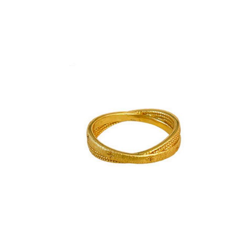 Doppio Anello Esagramma Retrò per Donna: Motivo a Stelle di Lusso, Design Raffinato, Stile Dito Indice