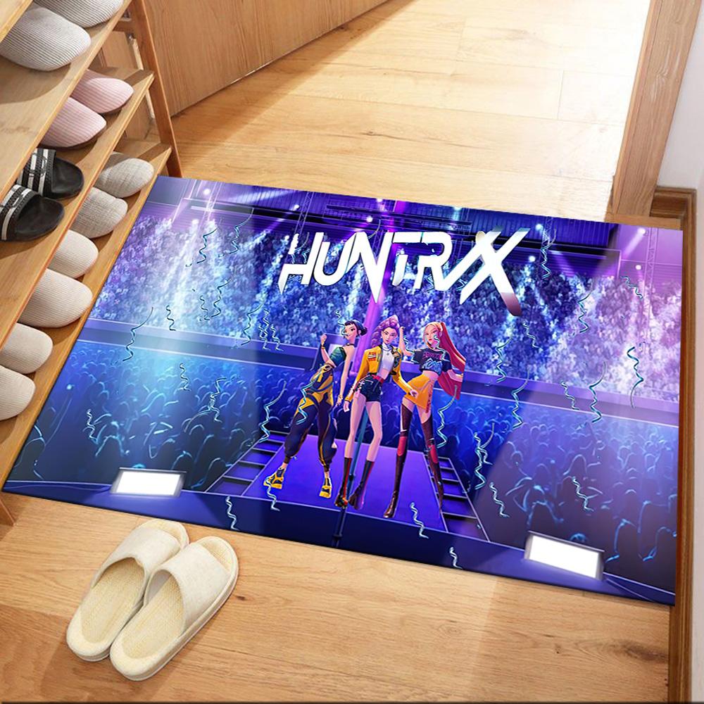 Golden K-pop Stars Square rugs are a great choice for living rooms, bedrooms, home décor, and as gifts.