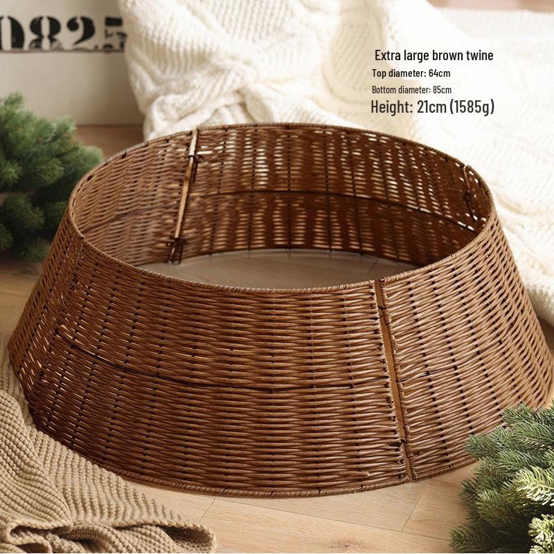 Christmas Tree Base Decorations: Skirt & Basket Set