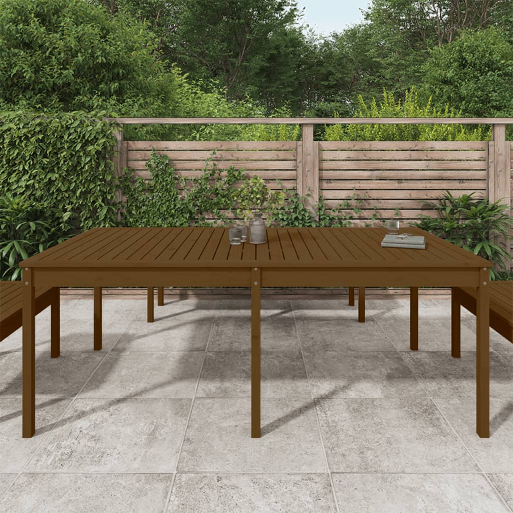 Garden Table Honey Brown 203.5 X 100 X 76 Cm Solid Pine Wood