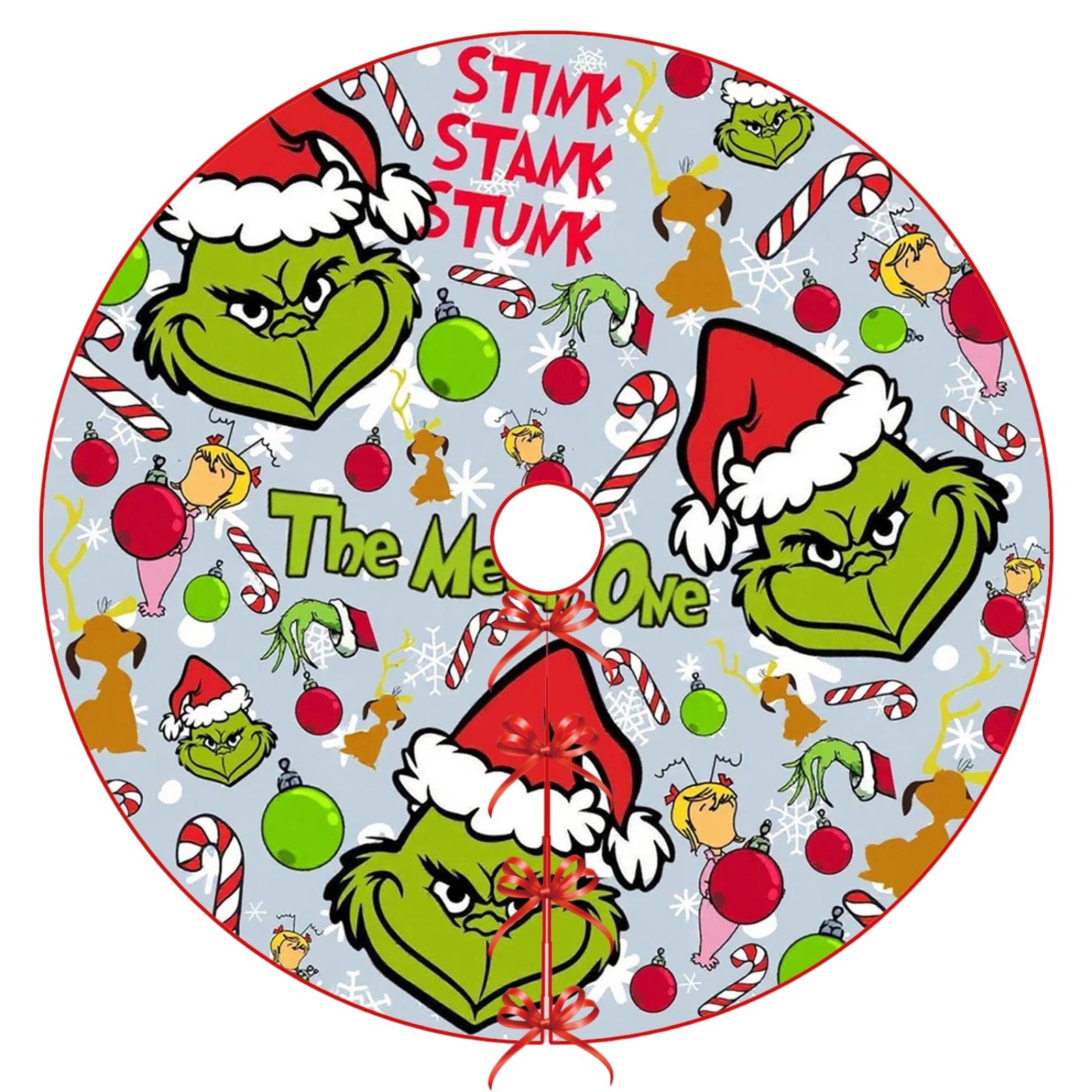 

Christmas Tree Skirt DIY Festive Atmosphere Decoration Digital Printing Pattern One Size