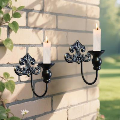 2 Stück Kerzenleuchter Wandhalter Kerzenständer Ornament Dekorativ für Kamin Hochzeit