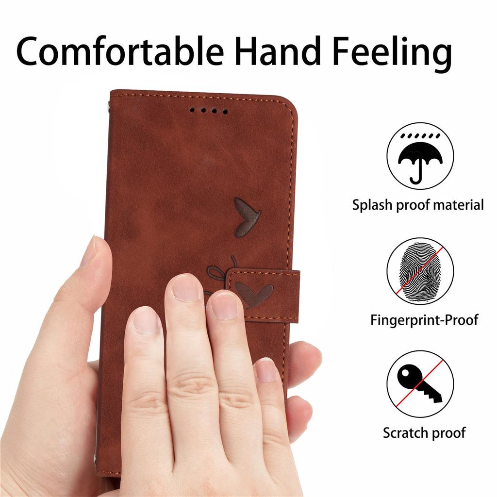 For Xiaomi Redmi 15C 5G (EU) (173mm)/Xiaomi Redmi 15C 4G (EU) (173mm) Stand Case PU Leather Phone Cover Imprinted Heart Pattern