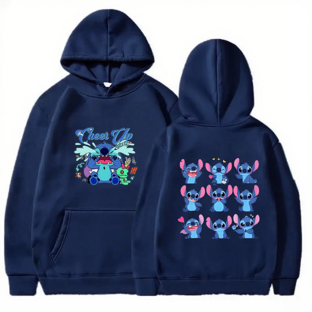 2025 New Disney Series Stitch Children's Hooded Sweatshirt for Men Women - Casual Top with Cartoon Print -fall Winter Clothing