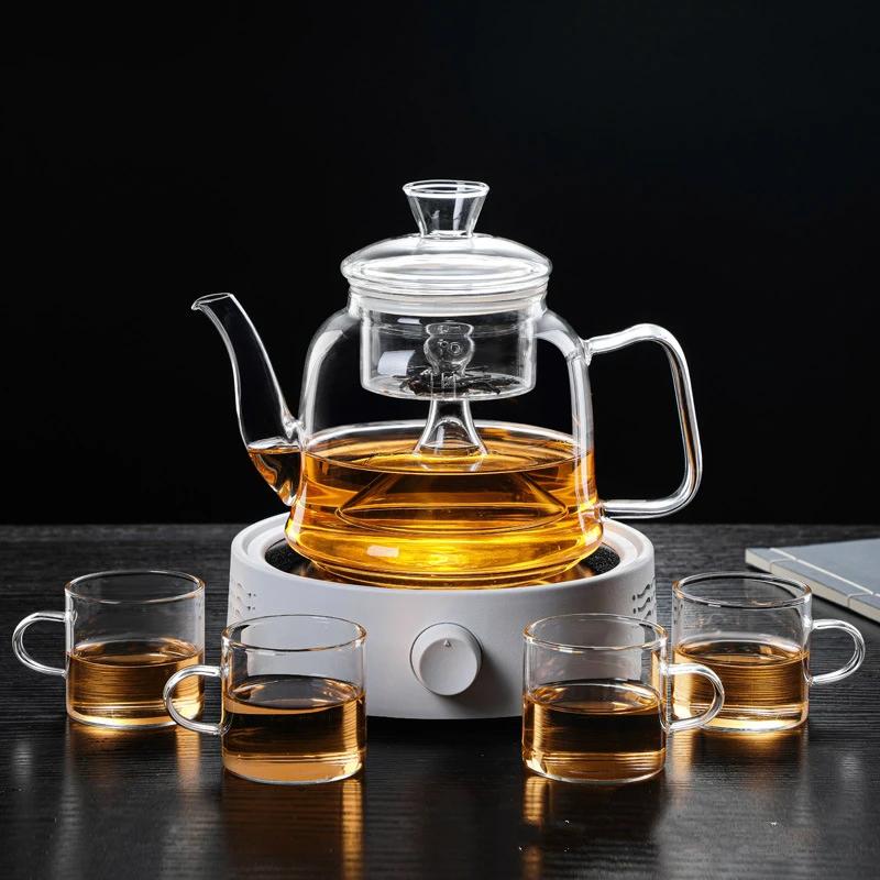 Tekanna Vattenflaska Svanhalsvattenkokare French Press Glas Med lock Termosflaska Hushållsapparat Köksredskap Elektrisk Gryta