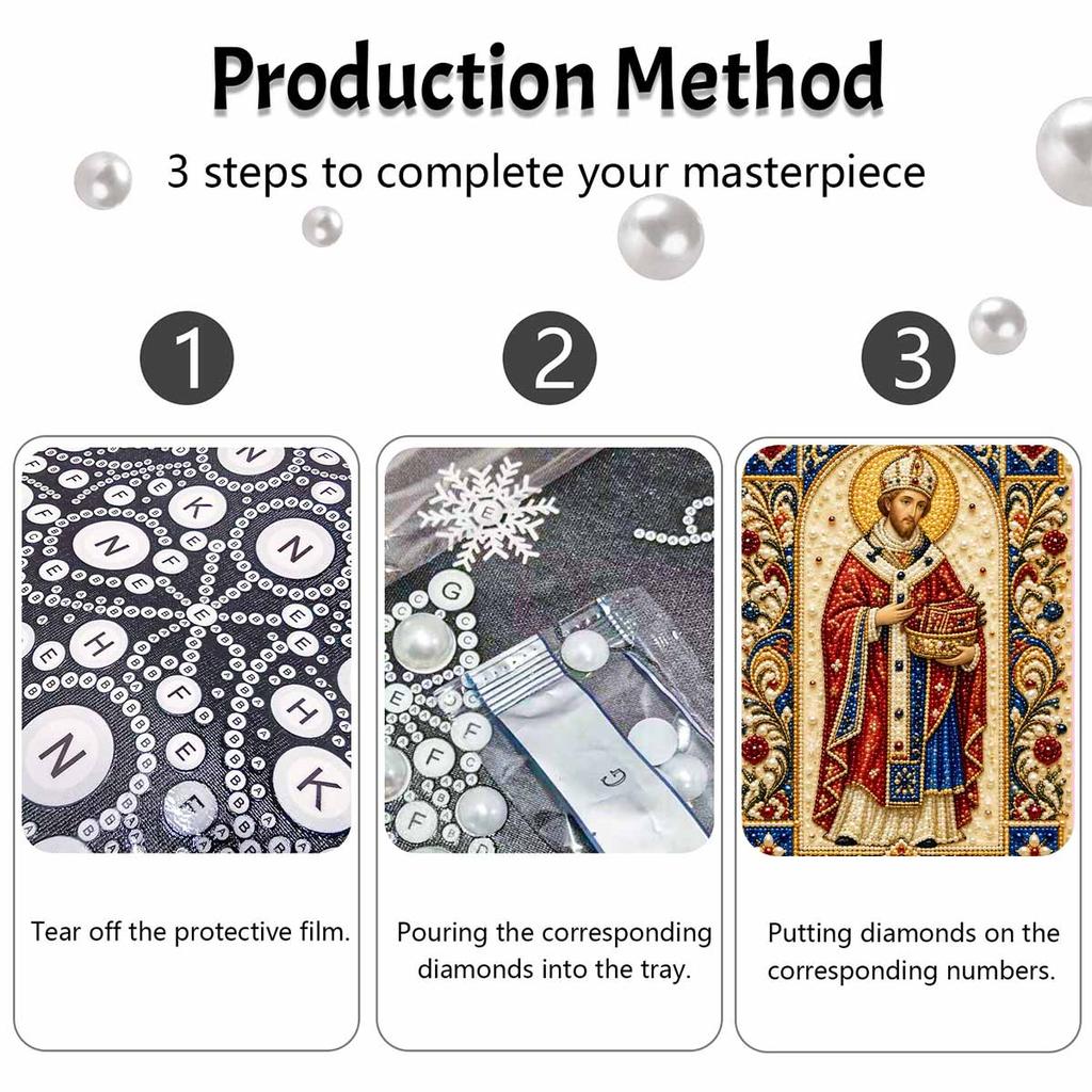 DIY 3D Pearl Diamond Painting Art Set Saint Religious Icon Home Decor Art Set Wall Art