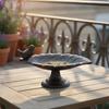 Vintage Flower Avian Feeder Stable Base Cast Metal Avian Bath Antique Design Birdbath No Assembly Required for Balcony