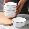 4.5 Inch Simple Rice Bowl Home 2025 New Ceramic Dish Set for Home Copo Stanley Original Miojo Coreano Lamem Comida Macarrão