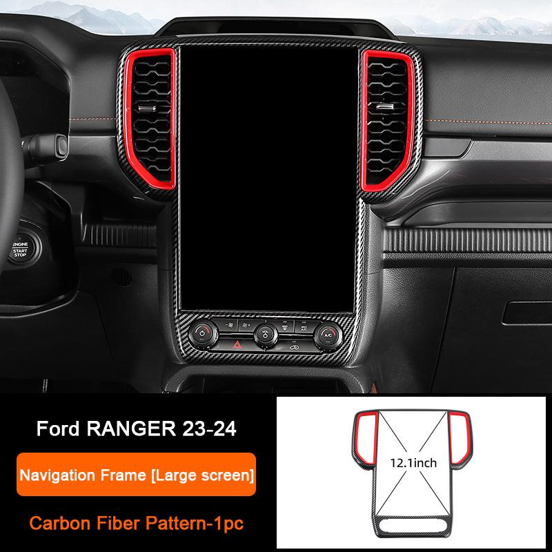 Carbon Fiber Interior Upgrade Overlay Covers For Ford Ranger Wildtrak T9 2023-2025 Rear Air Outlet Center Gear Shift Panel