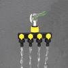 Garden 4-Way Outdoor Water Splitter with Switch Valve and Nipple Connector