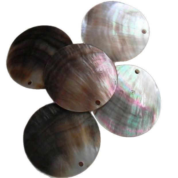 Ancient Style Black Lip Mother of Pearl Round Earrings & Hairpin DIY Jewelry Accessories