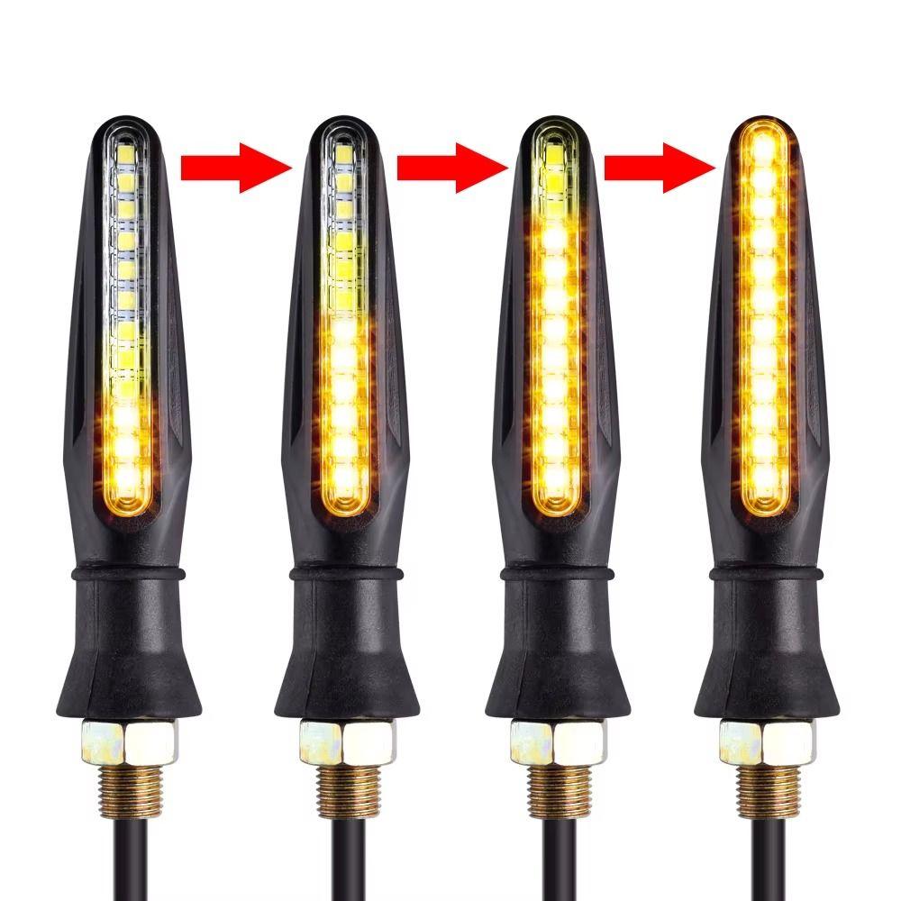 4Pcs 12V LED Motorcycle Turn Lamp Universal Side-glowing Turn Signal  Riding Accessories