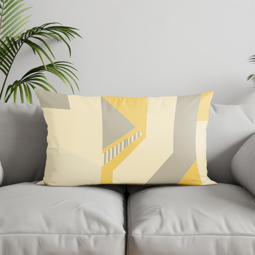 Home Decor Yellow Hexagon Pattern Pillow Cover Suitable For Sofa Bedroom Car Pillow Cover Cushion Rectangular Back Cushion
