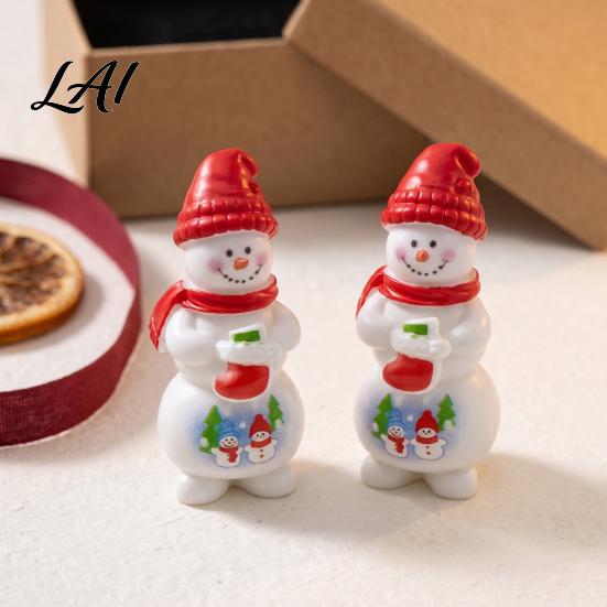 Holiday Car Dashboard Decor 2Pcs Mini Christmas Figurine Santa Claus Snowman Dolls DIY Accessories for Micro Miniature Figures Landscape Dollhouse