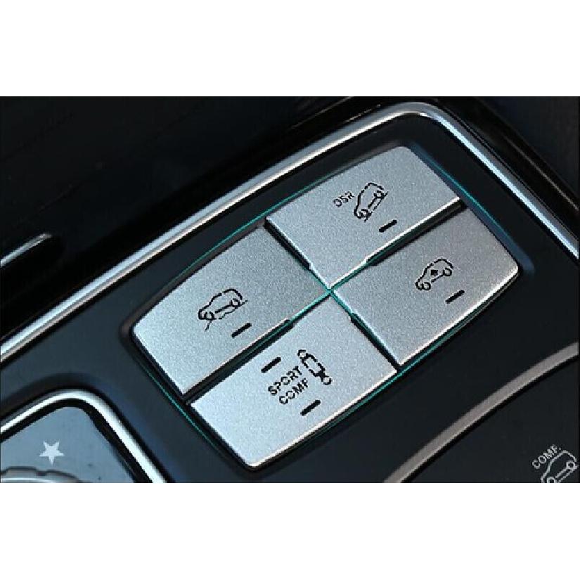 For Benz GL ML 2012-2016 Silver Aluminum Suspension Adjustment Button Stickers