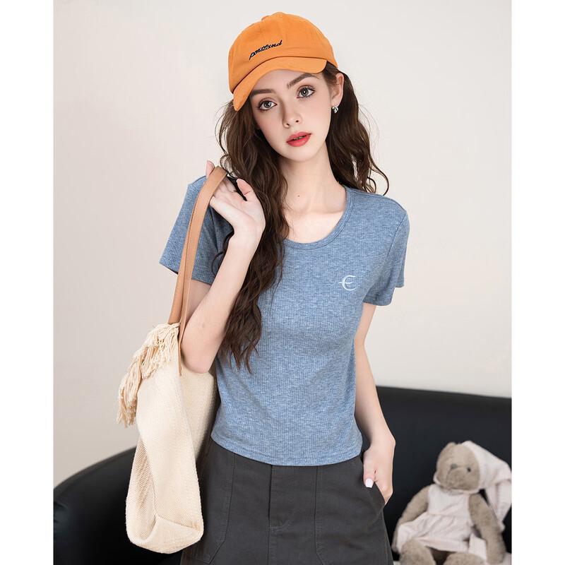 

Women s French Box Design Slim Fit Short Sleeve T-Shirt EU 40