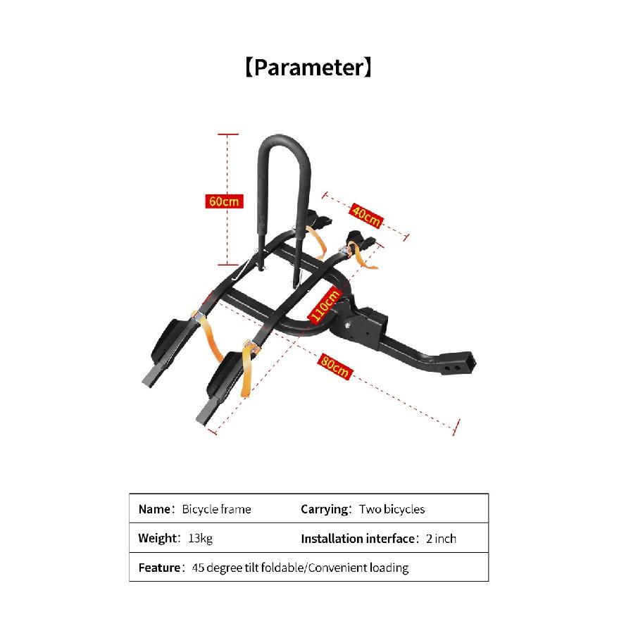 2-inch Receiver Bicycle Carrier Stand with Can Carry 2 Bicycles Fits Cars,SUVs,Trucks