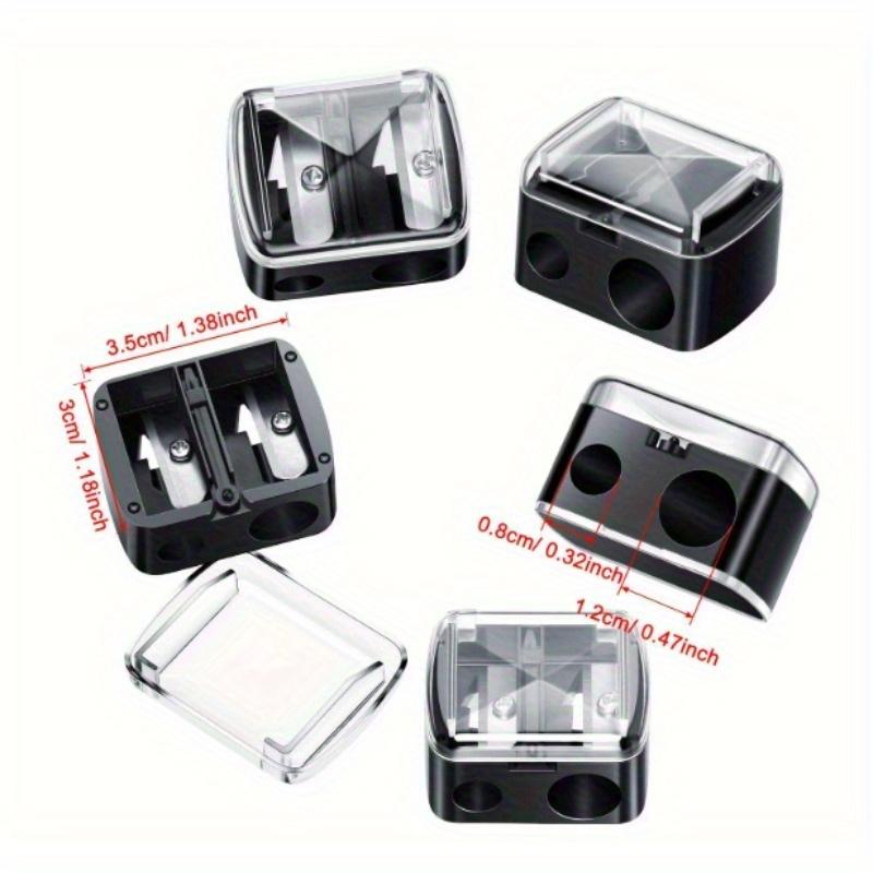 Plastic Double Hole Eyebrow Pencil, Makeup Pencil, Pencil Sharpener, Manual Sharpening, Compact and Portable