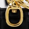 CELINE logo Shoulder Bag vintage black Calfskin Women Used