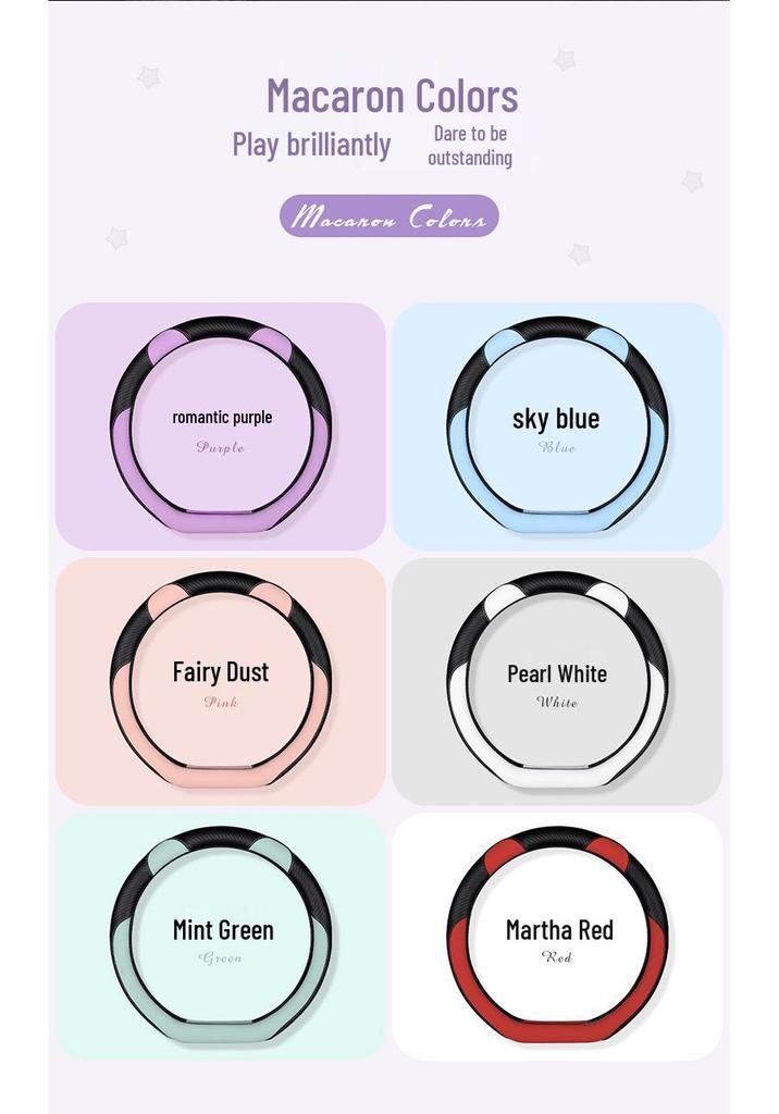 New Carbon Fiber Car Steering Wheel Cover - Cute Cartoon Sport Design, Free Shipping