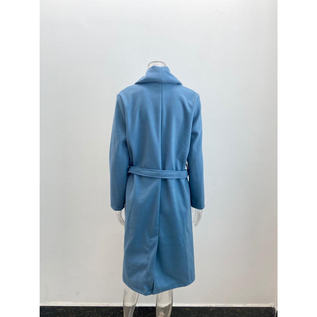 French-Inspired Wool Wrap Coat 2025 - V-Neck Single Breasted Coatigan W/ Cinched Belt, Tailored Fully Lined Outerwear for Office To Gala