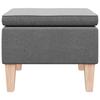 Footstool with Wooden Legs Dark Grey Fabric