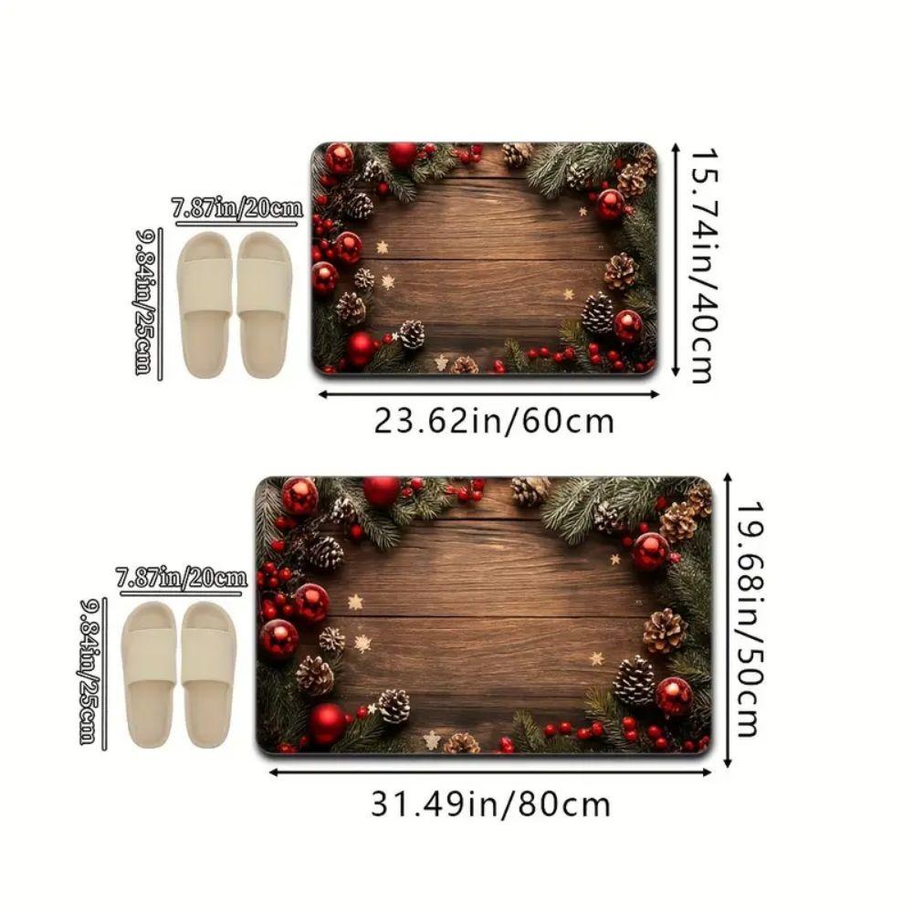Wood-Grain Design, Pine Tree Pattern, Entry Door Carpet Home Decoration, Bathroom Anti-Slip And Stain-Resistant Floor Mat