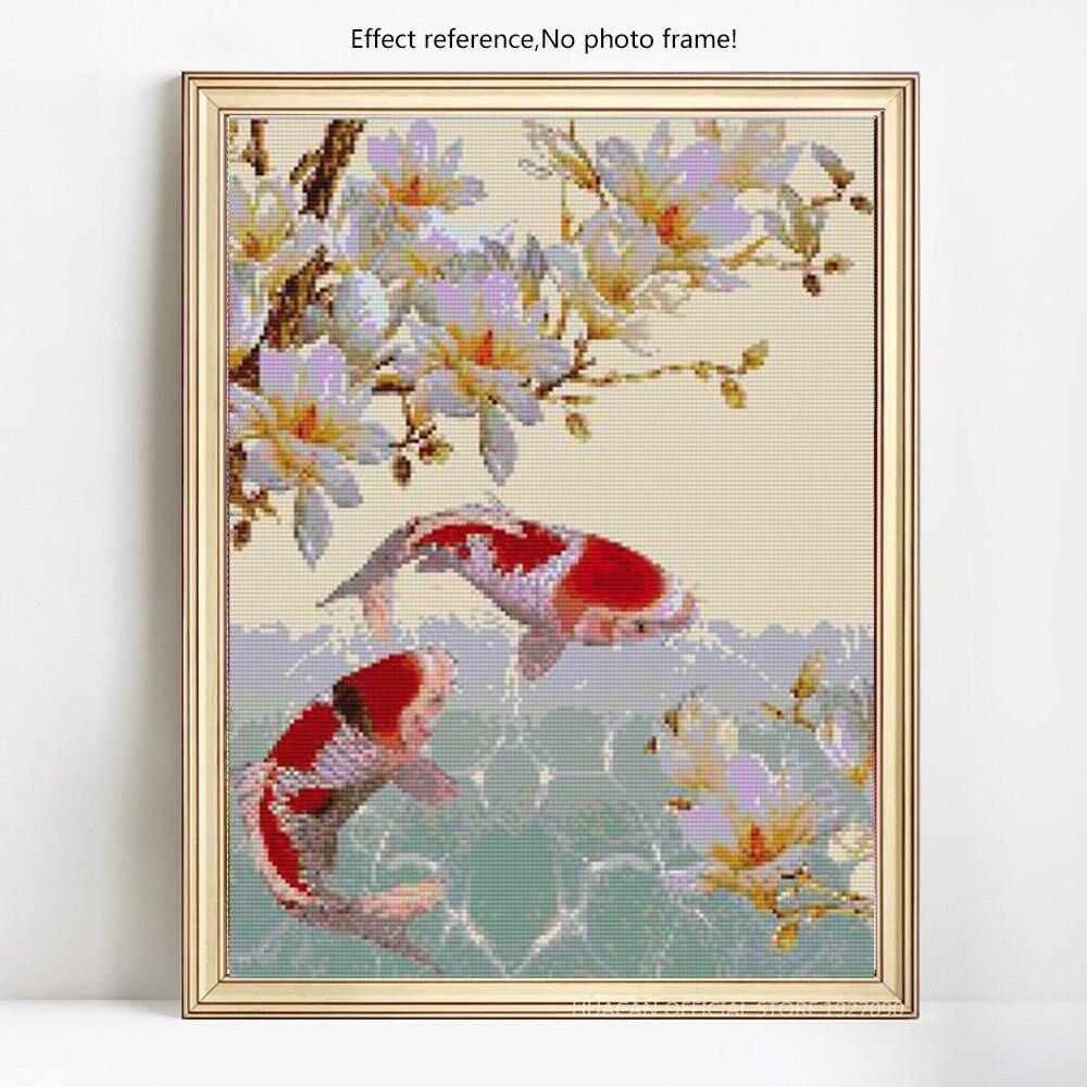 Diamantmaleri Animal Fish and Flower Rhinestone Mosaic Diamond Brodery Cross Stitch