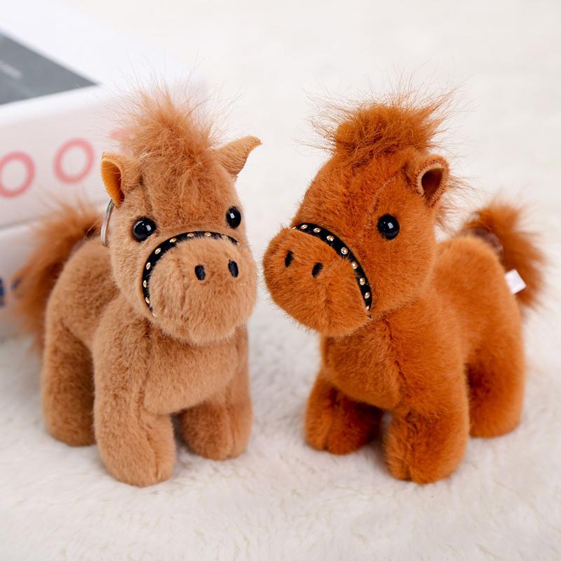 Turn Tail Cute Horse Plush Toy Kawaii Lifelike Animal Soft Horse Stuffed Doll Decor Friend Kid Birthday Gift