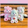 Carebears Plush Toy With Rainbow Heart And Cherry Blossom Design Soft And Comfortable Fabric