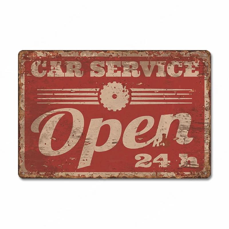Route 66 Car Metal Dad's Garage Metal Tin Signs Poster Vintage Tinplate Retro Plaque Garage Man Cave Tire Shop Wall Art Decor