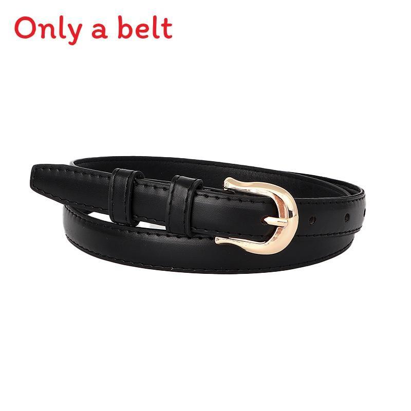 Womens Fine Pu Leather Belt With Metal Pin Buckle For Casual Commuting Outfits