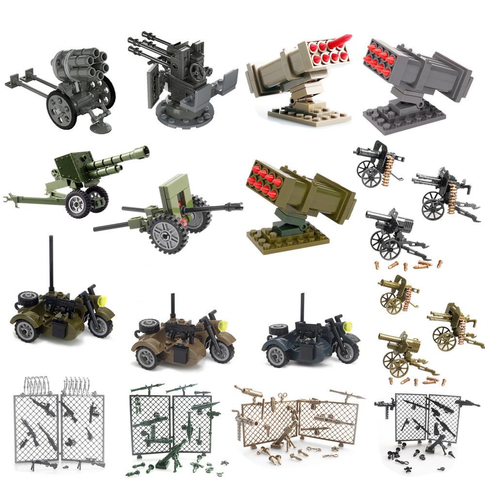 Various Household Supplies Unisex Kids Ww2 Military Army Soldiers World War 2 Swat Weapon Cannon Gun Rocket Launcher Moc Diy Building Blocks Bricks Toys For Children