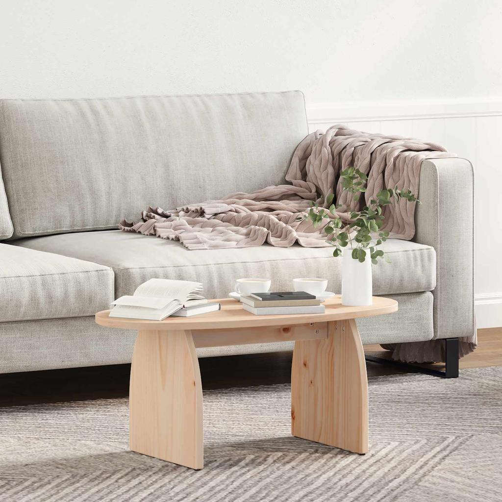 Coffee Table Brown 80 x 40 x 35 cm Solid Pine Wood
