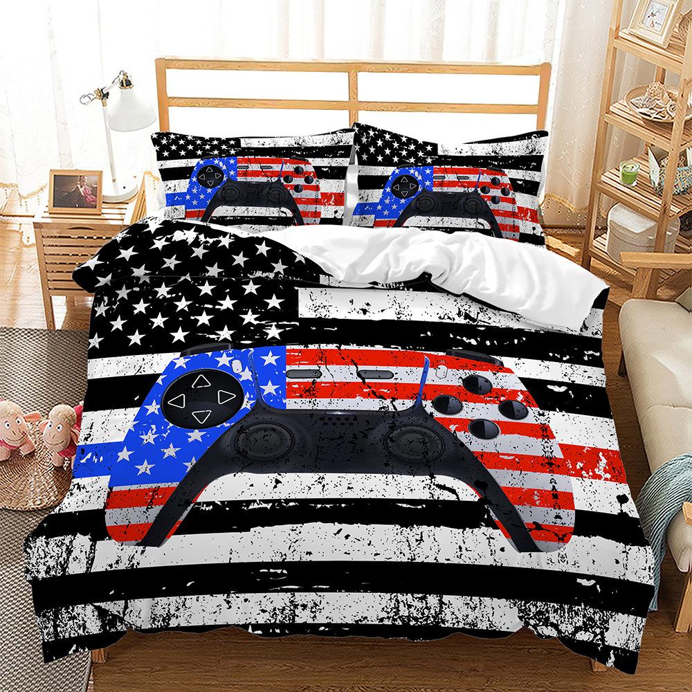 Gamepad Series Bed Three-Piece Quilt Cover 3D Digital Printing Kit Four-Piece Set