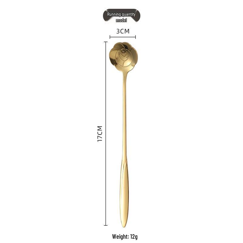 Cherry Blossom Stainless Steel Long Handle Coffee Spoon