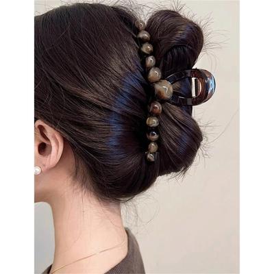 1 Damen Retro Farbverlauf Perlen Haarspange Geometrischer Haarnadel Hai-Klammer Mode alles Haarspange Haaraccessoires