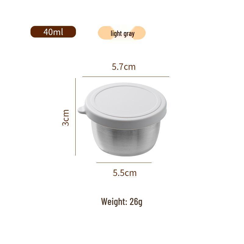 Reusable Sauce Cup with Macaron Lid - 304 Stainless Steel, 40/50/70ML, Portable Dipping or Seasoning Dish.