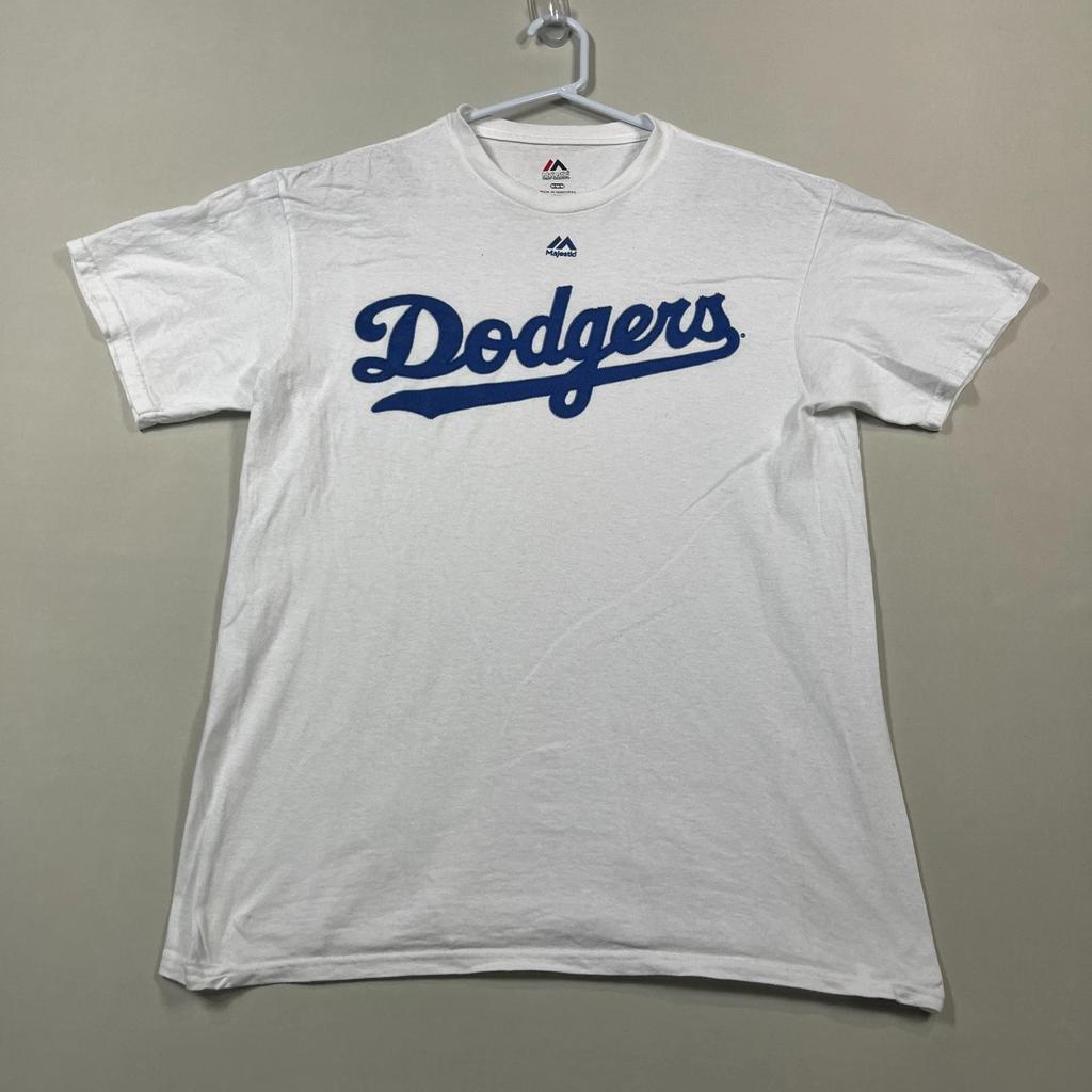 LA Dodgers T Shirt Los Angeles Majestic Crew Neck Cotton Tee Mens Medium M