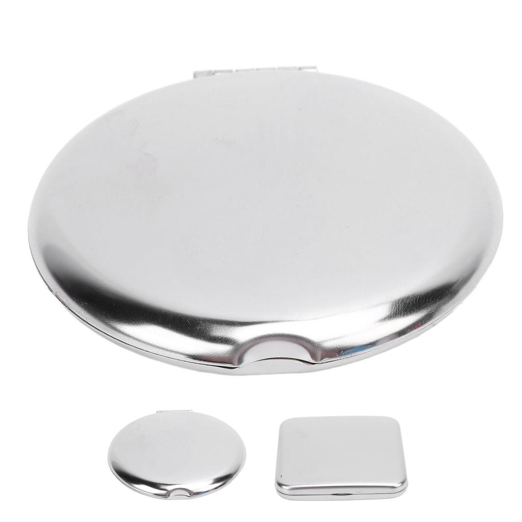 Pocket Mirror Portable Stainless Steel Compact Mirror Metal Handheld Drop Resistant Double Sided Mir