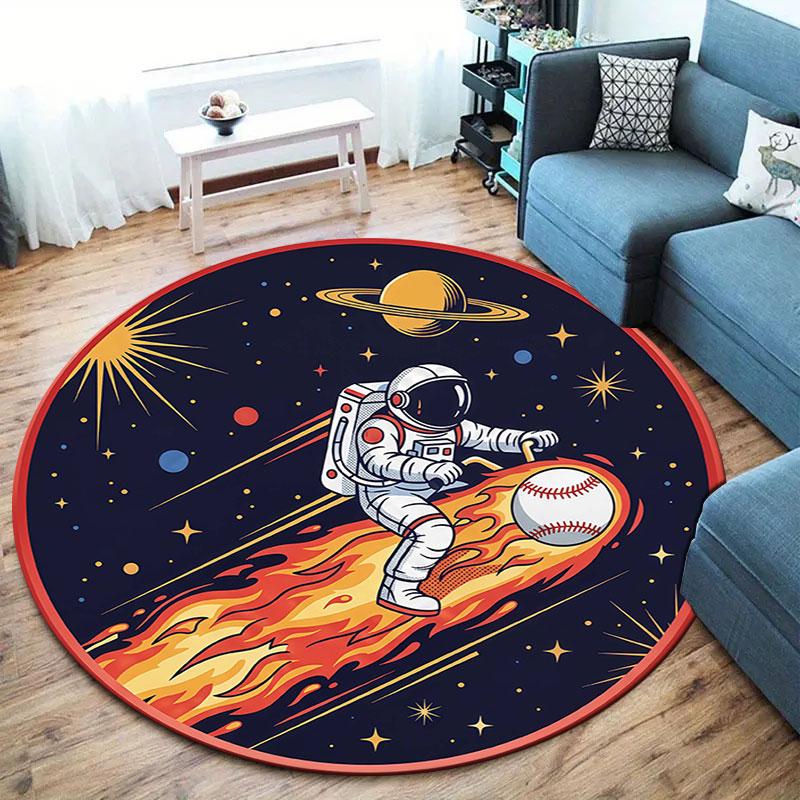 Ridingballsports Round Area Rug,Carpet Rug for Living Room Bedroom Sofa Playroom Decor,Non-slip Floor Mat