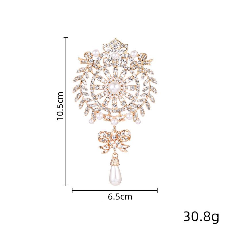 Fashion Teardrop Brooch Large Flower Bridal Brooch Party Banquet Wedding Pin Jewelry