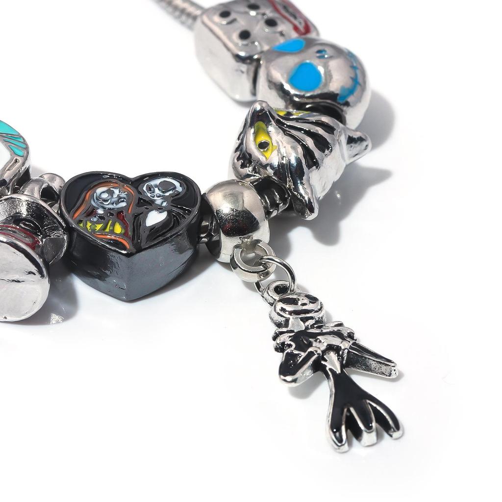 Pulseira Abóbora Pesadelo Antes do Natal com Berloques Jack & Sally