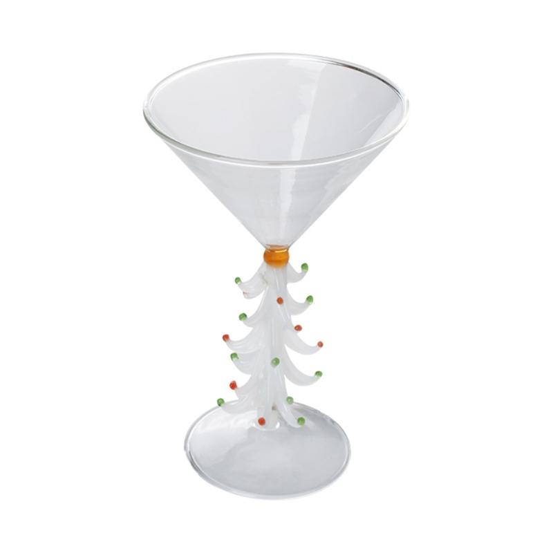 Christmas Tree Glassware Transparent Cocktails Drinking Glass Beverage Cup Festival Drinkware for Holiday Parties