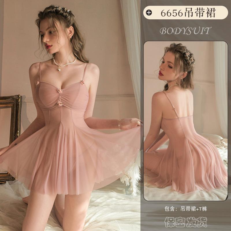 Sex Underwear Sexy Perspective Passion Pajamas Pure Desire Uniform Temptation Free New Set 6656