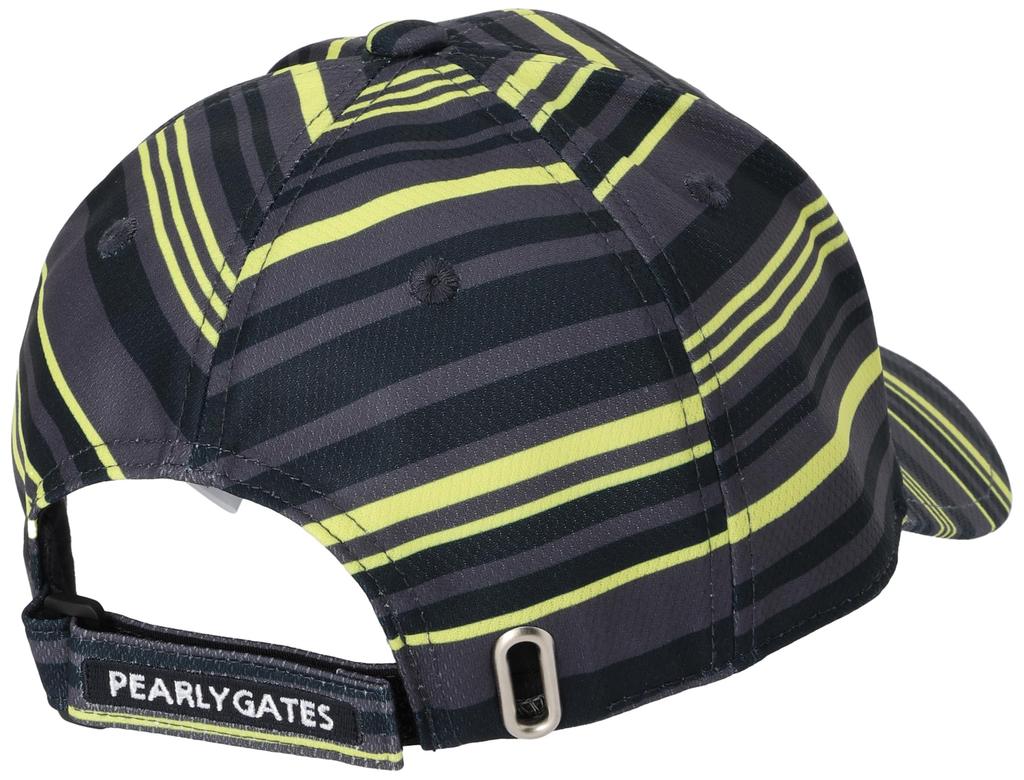 [PEARLY GATES] Unisex Cap (Multi-border Pattern, Size Adjustable)  Golf Hat  053-4187405 021Gray X Lime FR